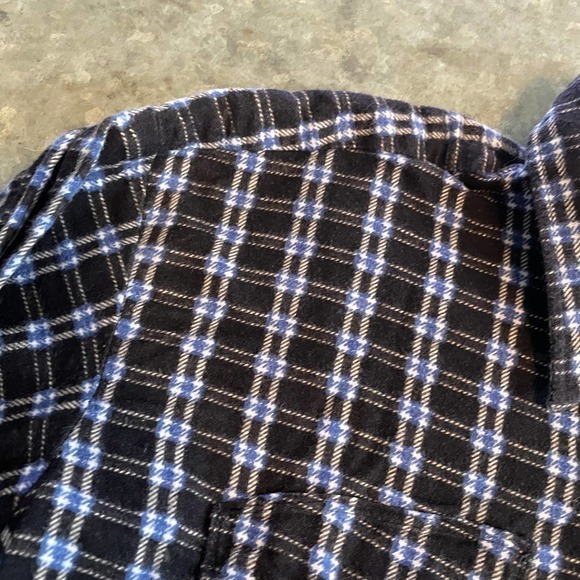 Vintage 90s Y2K Rustic Outfitter Plaid Flannel Button Up Shirt Blue Womens Large - Picture 3 of 11